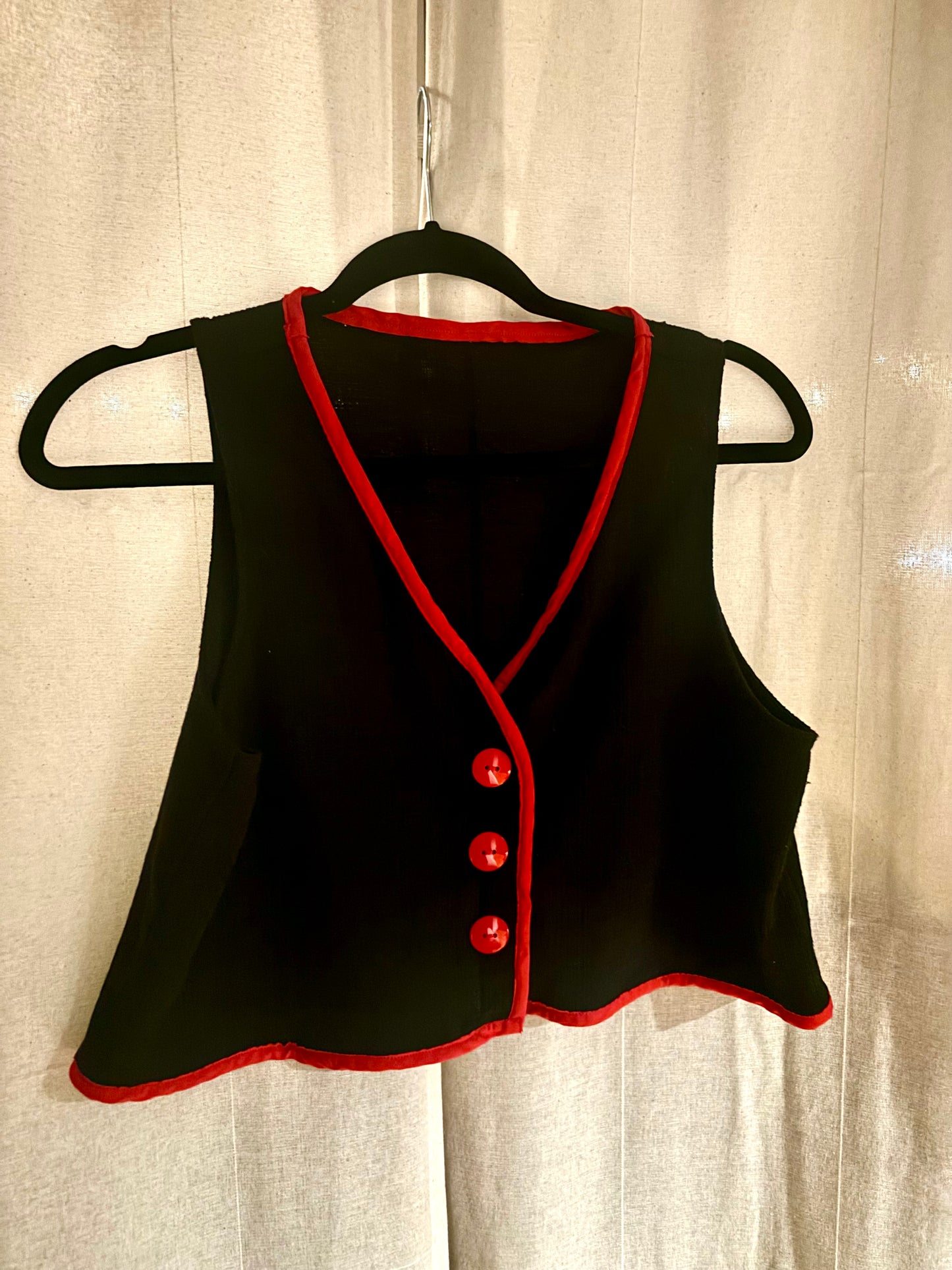 Red Cropped Mini Vest